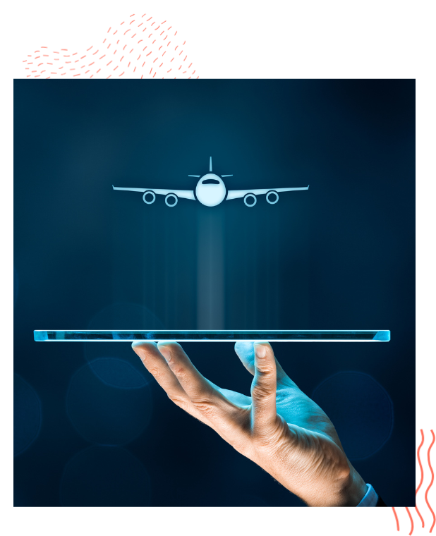 Airplane above tablet