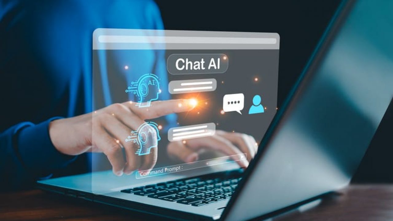 AI chatbot conversation using artificial intelligence technology smart robot AI, Generative AI, Answer, Businessman using AI to generate something, Customer support, laptop, assistant, Chat interface.